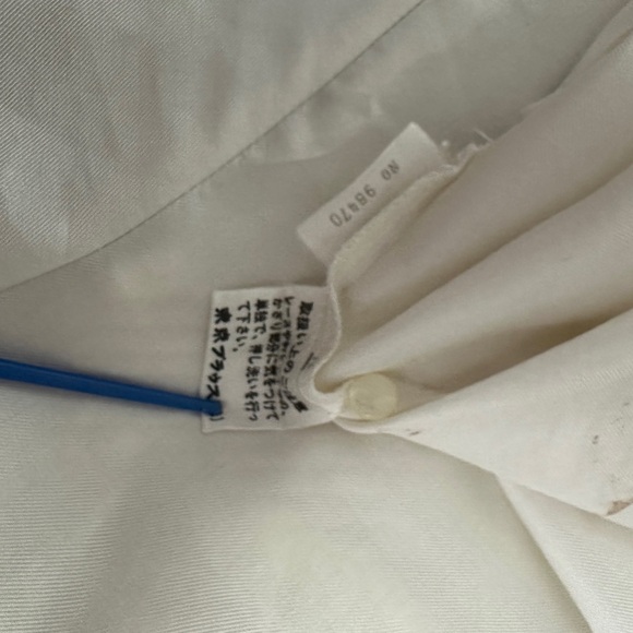 Delicate White Blouse Black Tie Accent JAPAN - Picture 2 of 8